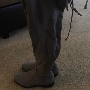 Guess Somers Gray Suede Over The Knee Boot NBW!